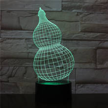 Lâmpada de led em forma de cabaça 3d, ilusão, luz noturna, mudança de 7 cores, decoração para quarto, direto da fábrica 2024 - compre barato