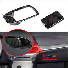 Wooeight 2Pcs Carbon Fiber Style Co-pilot Glove Box Handle Frame Decoration Cover Trim Interior Decal fit for BMW 3 Series 2020 2024 - buy cheap