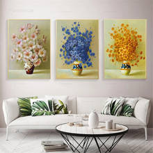 Pink Blue Yellow Flowers Canvas Painting A4 A3 A2 Art Nordic Poster Home Decoration Murals Wall Pictures for Home Decoration 2024 - buy cheap