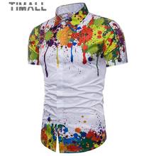 TIMALLSplash Ink Print Hawaiian Shirt Men Brand New 3D Short Sleeve Chemise Homme Summer Casual Beach Floral Shirt Camisa Hombre 2024 - buy cheap