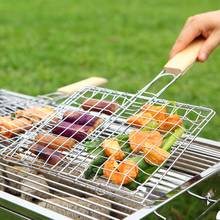 Cesta antiadherente de acero inoxidable para asar a la parrilla, cesta portátil para barbacoa, herramientas de malla para pescado y hamburguesa 2024 - compra barato