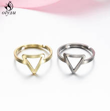 Minimalist Women Fashion Ring Stainless Steel Jewelry Geometry Triangle Adjustable Rings for Girls Christmas Party bague femme 2024 - buy cheap