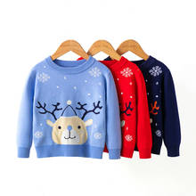 Зимний свитер для мальчиков и девочек 2020, Рождественский костюм, Осенняя детская одежда, трикотажный пуловер для мальчиков, вязаный свитер, детские свитера 2024 - купить недорого