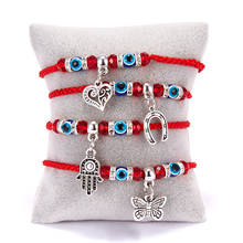 Rinhoo 9 styles lucky red rope Braided Evil Eye Bracelet blue eyes heart cat owl elephant adjustable bracelet charm jewelry gift 2024 - buy cheap