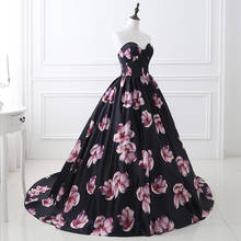 Elegant Pattern Satin Evening Dress  De Soiree Strapless Evening Gowns Sweetheart Neck Ball Gown Printing Women Dresses 2024 - купить недорого