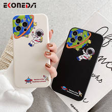 Ekoneda capa de astronauta universo para iphone, capa protetora de silicone tpu macio para iphone 11 12 pro xs max xr x 7 8 plus 2024 - compre barato