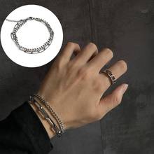 ins titanium steel non-fading bracelet men and women hip-hop simple wild double-layer chain stainless steel bracelet jewelry 2024 - buy cheap