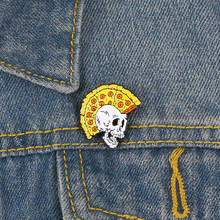 Punk Skull Head Enamel Lapel Pins Button Badges Pizza UFO Alien Brooches Men Women Jewelry Accessories Gift For Bag Jeacket Hat 2024 - buy cheap