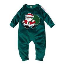 Pelele de Navidad para bebé recién nacido, mono de manga larga con estampado de Papá Noel, peleles cálidos de algodón para niño de 0 a 24 meses, ropa de otoño e invierno 2024 - compra barato