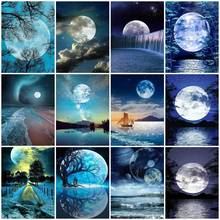 AZQSD 5d Diamond Painting Moon Full Drill Square Needlework Diamond Embroidery Landscape Mosaic Hanmade Gift Home Decor 2024 - buy cheap