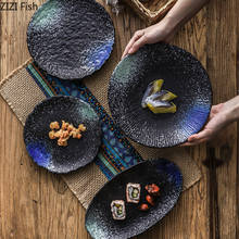 Vajilla de cerámica de estilo japonés, plato de Sushi para el hogar, plato de ensalada de postre, vajilla decorativa Retro Para restaurante 2024 - compra barato