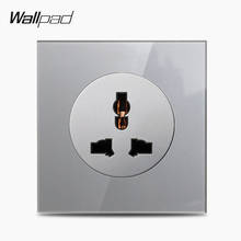 Wallpad L6-Toma de corriente de pared individual, toma de corriente de 3 agujeros, enchufe eléctrico, color gris, EU, UK, US, Universal 2024 - compra barato