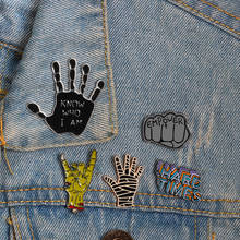 Dark Black Brooches Cool Enamel Pins Men Denim Clothes Collar Pin Buckle Backpack Bag Badges Cool Girl Women Gothic Jewelry 2024 - buy cheap