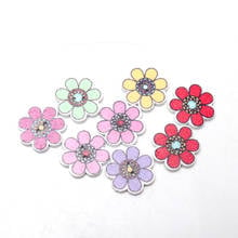 Mixed Flower Painted Buttons Wooden Scrapbooking Sewing Apparel Accessory Decoration Buttons DIY Crafts 50pcs 20mm 2024 - buy cheap