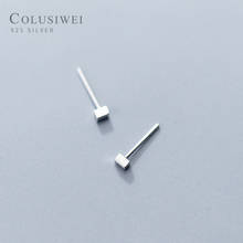 Colusiwei Authentic 925 Sterling Silver Simples Retângulo Brincos Pequenos Do Parafuso Prisioneiro para As Mulheres Pequenas Geométrica Brincos de Presente Da Jóia 2024 - compre barato