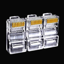 10 pces rj45 ethernet cabos módulo plug conector de rede para utp cat5 cat5e cabo de rede cabeças de cristal 8p8c 2024 - compre barato