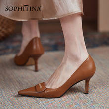 SOPHITINA-zapatos de tacón fino para mujer, calzado elegante de piel auténtica, con punta estrecha, talla grande 34-43, para oficina, DO263 2024 - compra barato