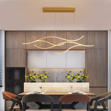 LED dining room lights Nordic room creative European minimalist designer office golden chandelier 2024 - buy cheap