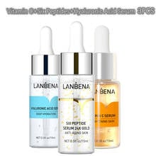 LANBENA-suero blanqueador de vitamina C + seis péptidos + ácido hialurónico, antienvejecimiento, 3 unidades 2024 - compra barato