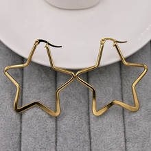 Trendy Earrings for Women's earring Gold Plate Gold Star Earring hoop Earrings Wedding Jewelry Gift Accessories 2024 - buy cheap