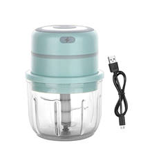 Mini picadora de ajo eléctrica recargable por USB, picadora de alimentos portátil, trituradora de ajo, procesador de alimentos para ajo y pimienta, 300ML 2024 - compra barato