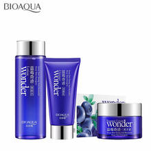 BIOAQUA 3PCS Blueberry Face Skin Care Set Day Cream/ Toner/ Facial Cleanser Shrink Pores Acne Treatments Moisturizing Anti-Aging 2024 - buy cheap