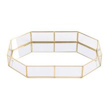 BMBY-Nordic Style Glass Copper Geometry Storage Baskets Box Simplicity Style Home Organizer For Jewelry Necklace Dessert Plate 2024 - buy cheap