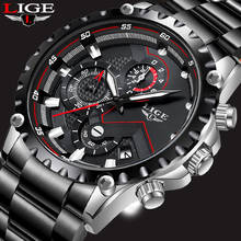 2019 LIGE Лидирующий бренд Роскошные мужские часы классические бизнес полностью стальные водонепроницаемые кварцевые часы мужские военные часы Relogio Masculino 2024 - купить недорого