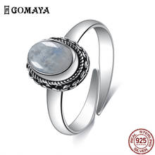GOMAYA Vintage Oval Natural Moonstone Rings For Women's 925 Silver Ring High Quality Anniversary Gifts Fine Jewelry Recommend 2024 - buy cheap