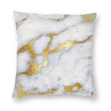 Capa de almofada de mármore dourado brilhante, decoração de sofá para casa, estampa geométrica abstrata moderna, fronha quadrada 45x45 2024 - compre barato