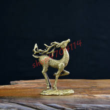 Antique Collection, Solid and Pure Bronze Sika Deer Zen Small Ornaments, Exquisite Handicraft Decorations 2024 - buy cheap