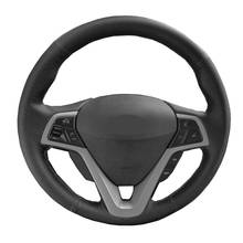 DIY Hand Sewing Car Steering Wheel Cover Suede Cow Leather Carbon Fiber For Hyundai Veloster 2011 2013 2012 2014 2015 2016 2017 2024 - buy cheap