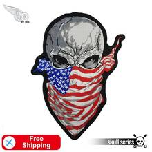 Skull Scarf Mask America Custom DIY Patch Cool Embroidered Iron on Patches for Applique Clothing Decoration Jacket Accessories 2024 - buy cheap