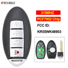 3 + 1/4 botão remoto chave do carro 315mhz pcf7952 chip fcc id: kr55wk48903 parte #: 5wk49670 para nissan altima maxima murano 2024 - compre barato