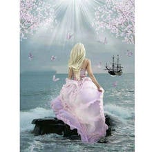 5D Diamond Embroidery Sailboat Girl Full Diamond Painting Sale Diamond Mosaic Picture Of Rhinestones Cross-stitch Kits Art 2024 - buy cheap