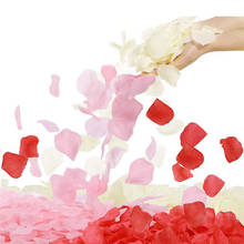 1000 шт Искусственные лепестки роз романтические цветные шелковые лепестки цветов для украшения свадьбы 14 цветов белый красный 2024 - купить недорого