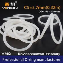 White Silicon O-ring Silicone/VMQ CS5.7mm  OD55/60/65/70/75/80/85/90/95/100*5.7mm Oring Seal Rubber Ring Gasket Waterproof 2024 - buy cheap