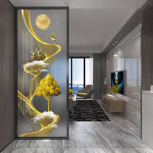 Pantalla de partición de vidrio, arte de lujo, simple, moderna, sala de estar barrera para, vidrio templado, pared esmerilada 2024 - compra barato