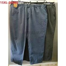 men oversized jeans loose 150KG 160KG 170KG 180KG plus size Big men elasticity trousers pants 9XL 10XL 11XL 12XL 58 60 jeans fat 2024 - compre barato