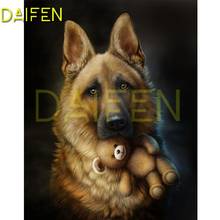 Full Square Diamond mosaic Alsatian dog Little bear Full Round Diamond embroidery wolf dog 5D DIY Diamond painting Cross stitch 2024 - buy cheap