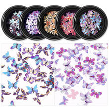 50pcs Colorful Butterfly Nail Sequins Nail Decorations Accessories Fashion Design Flakes Slices Shimmer Nail Paper Nail Art Tool 2024 - buy cheap