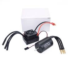 Waterproof 3650 2300kv 3100kv 3900kv Brushless Motor w/ 60A Brushless ESC Programmer card Combo Set for 1/10 RC Car 2024 - buy cheap