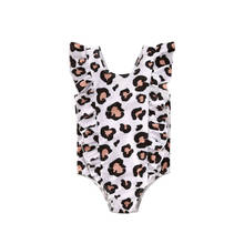 6M-5Y Toddler Newborn Baby Kid Girls Swimsuit Leopard Ruffles One Pieces Swimwear Beach Bathing Suit Bodysuit 2024 - buy cheap