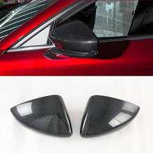 For Mazda CX-30 CX30 2020 2021 2022 Carbon Fiber Chrome Rear View Cover Trim Rearview Mirror Case Cap Overlay car Accessories 2024 - buy cheap