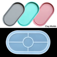 Molde oval de ágata, cinzeiro quadrado de silicone flexível, forma diy, resina epóxi, artesanato, molde de resina de argila 2024 - compre barato