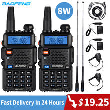 Baofeng-walkie-talkie UV-5R de alta potencia de 8W, Radio CB portátil Ham, 5r uv, banda Dual, FM, transceptor, uv5r, Radio bidireccional, 2 uds. 2024 - compra barato