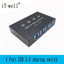 It-well-conmutador para compartir USB 3,0, caja adaptadora KVM, 4 unidades de ordenador, 1 concentrador de dispositivo USB para ratón, teclado, escáner, impresora 2024 - compra barato