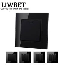 LIWBET Glass Panel 1 Gang / 2 Gang / 3 Gang / 4 Gang Light Switch And Black Color 2 Way Plastic Push Button Wall Switch 2024 - buy cheap