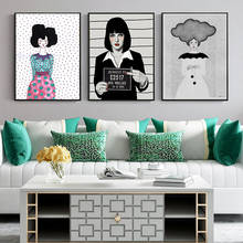 Quadros pôster de parede para sala de estar, quadros abstratos clássicos para meninas, estilo nórdico 2024 - compre barato