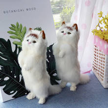 27cm cat dolls plush toys Lovely Real Life Plush Animal Cats white Cute Plush Cat model home decoration children birthday gift 2024 - buy cheap